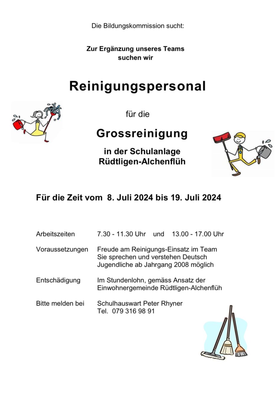 Inserat Grossreiningung